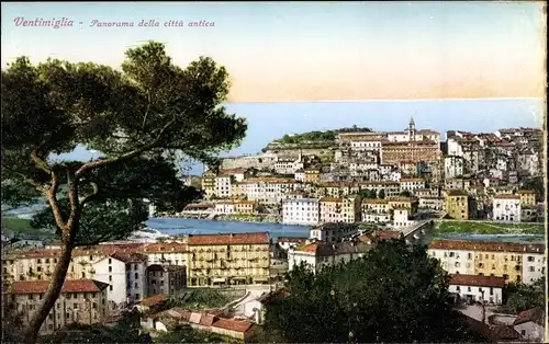 Ak Ventimiglia Liguria, Panorama della citta antica
