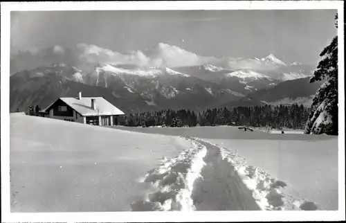 Ak Crans près Céligny Kt. Waadt Schweiz, Schneelandschaft