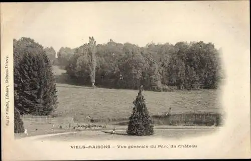 Ak Viels Maisons Aisne, Vue generale du parc du Chateau