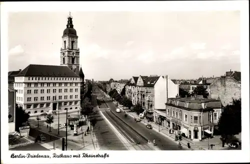 Ak Berlin Schöneberg Friedenau, Rathaus mit Rheinstraße