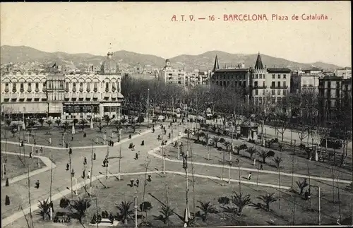 Ak Barcelona Katalonien, Plaza de Cataluña