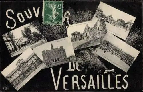 Passepartout Ak Versailles Yvelines, Gebäude, Schloss, Miniaturansichten