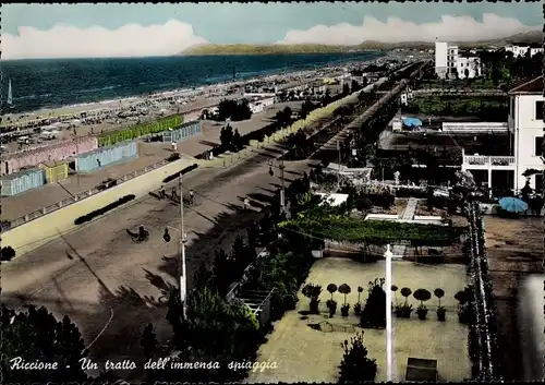 Ak Riccione Emilia Romagna, Strand, Promenade