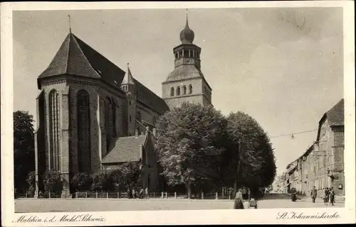 Ak Malchin in Mecklenburg Vorpommern, St. Johanniskirche