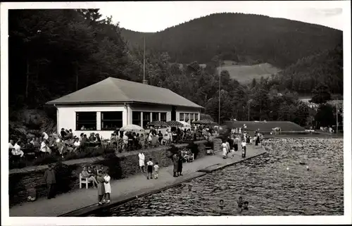 Ak Unterweißbach Lichtetal Thüringer Wald, Schwimmbad