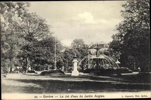 Ak Genève Genf Stadt, Le Jet d'eau du Jardin Anglais