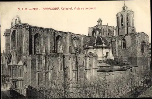 Ak Tarragona Katalonien Spanien, Catedral, Vista de Conjunto