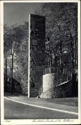 Ak Kiel in Schleswig Holstein, Seesoldaten Denkmal bei Bellevue