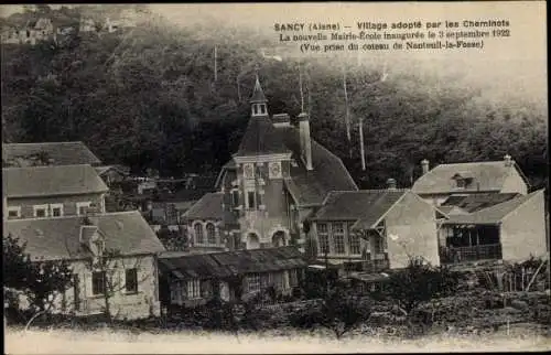 Ak Sancy Aisne, La nouvelle Mairie Ecole