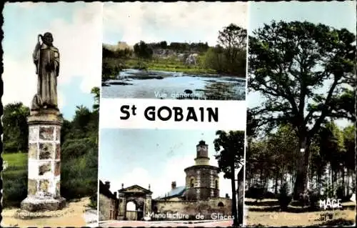 Ak St. Gobain Aisne, Vue generale, Manufacture de Glaces