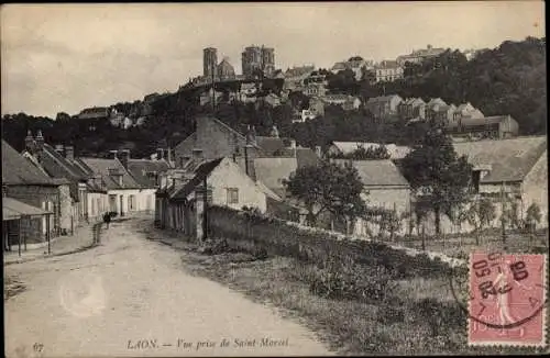 Ak Laon Aisne, Vue prise de Saint Marcel