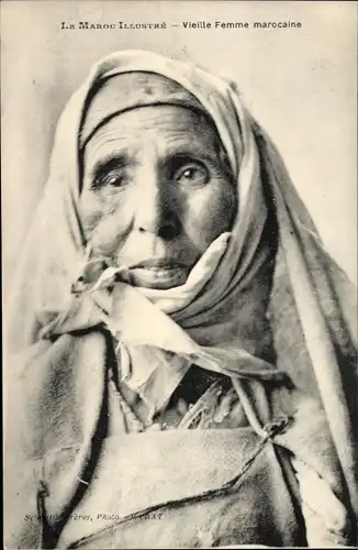 Ak Marokko, Vieille Femme marocaine, Portrait einer alten Frau, Maghreb