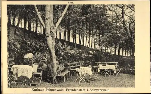 Ak Freudenstadt im Nordschwarzwald, Kurhaus Palmenwald, Terrasse