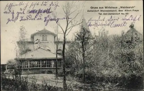 Ak Berlin Zehlendorf, Wirtshaus Waldesruh, Albert Freye