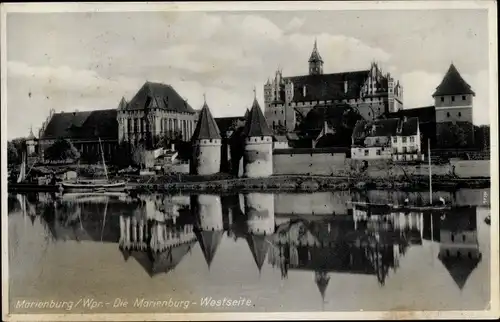 Ak Malbork Marienburg Westpreußen, Die Marienburg, Westseite