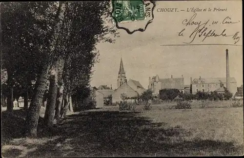 Ak Chouzy Loir et Cher, L'eglise et le Prieure