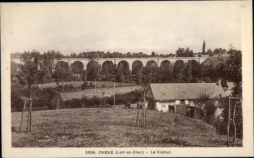 Ak Choue pres Mondoubleau Loir et Cher, Le Viaduc