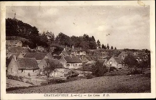 Ak Chateauvieux Loir et Cher, Les Caves, Vue générale