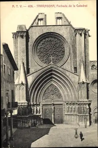 Ak Tarragona Katalonien Spanien, Fachada de la Catedral