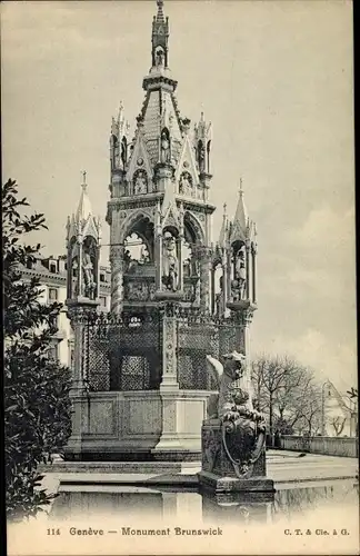 Ak Genève Genf Stadt, Monument Brunswick