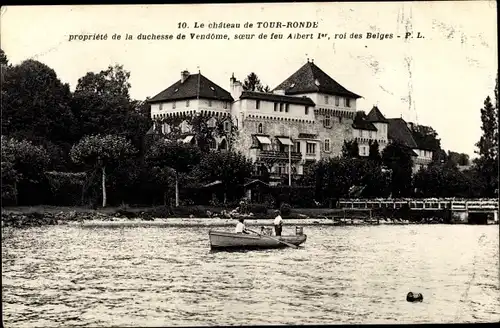 Ak Le Château de Tour Ronde propriété de la duchesse de Vendôme, soeur de feu Albert I.
