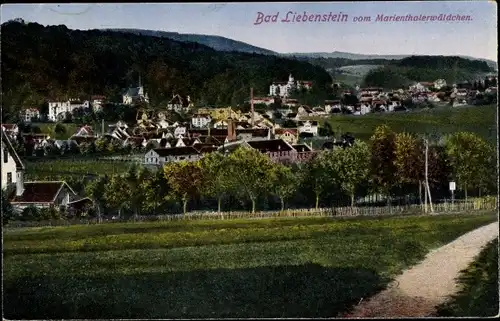 Ak Bad Liebenstein im Thüringer Wald, Vom Marienthalerwäldchen