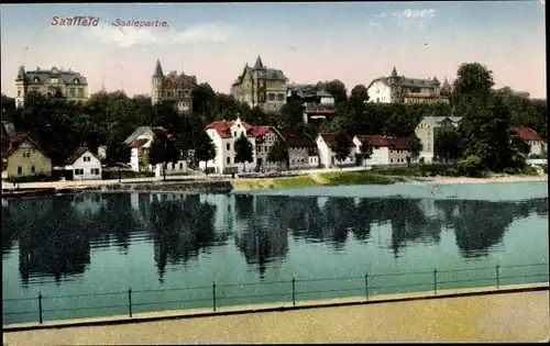 Ak Saalfeld an der Saale Thüringen, Saalepartie