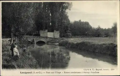 Ak Longpont Essonne, Pont sur l'Orge, Route conduisant a Perray Vaucluse