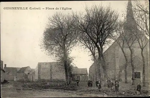 Ak Guigneville Loiret, Place de l'Eglise