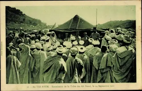 Ak Tizi R'Nim Marokko, Soumission de la Tribu des Ait Bouzi 1922