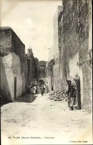 Ak Taza Marokko, Une rue, Straßenpartie