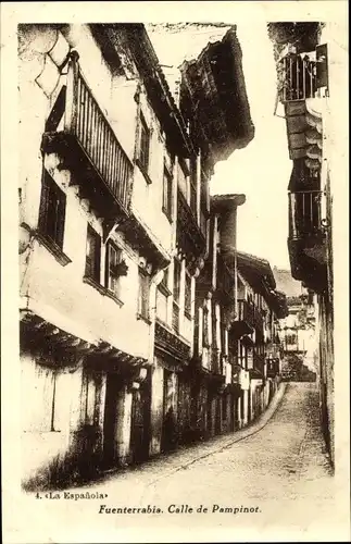 Ak Fuenterrabia Baskenland, Calle de Pampinot, La Espanola