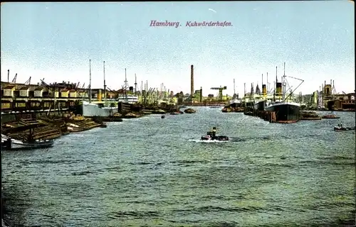 Ak Hamburg, Kuhwärderhafen, Dampfer