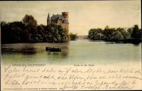 Ak Hamburg Nord Uhlenhorst, Partie an der Alster