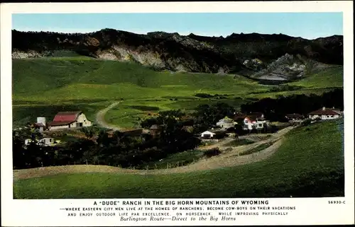 Ak Big Horn Mountains Wyoming USA, A Dude Ranch, total view