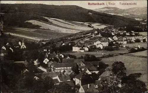 Ak Königsee Rottenbach in Thüringen, Totalansicht von Ort