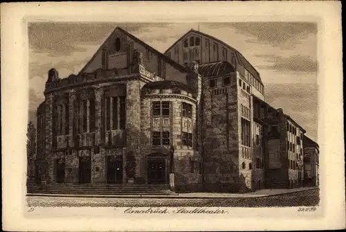 Künstler Ak Osnabrück in Niedersachsen, Stadttheater