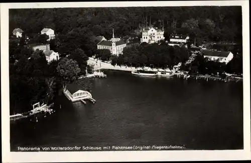 Ak Woltersdorf bei Berlin, Fliegeraufnahme, Schleuse