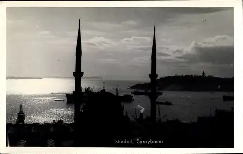 Foto Ak Konstantinopel Istanbul Türkei, Sarayburnu, Dampfer, Abendstimmung