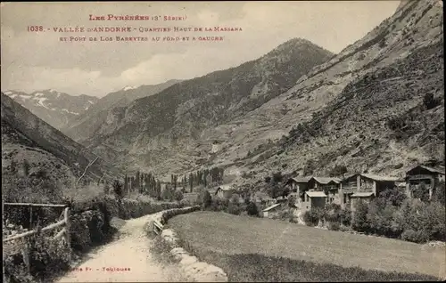 Ak La Massana Andorra, Port de los Bareytes au Fond et a Gauche