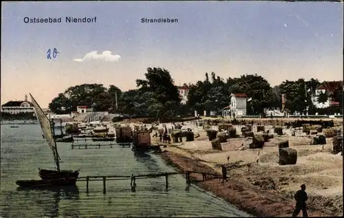 Ak Ostseebad Niendorf Timmendorfer Strand, Strandleben
