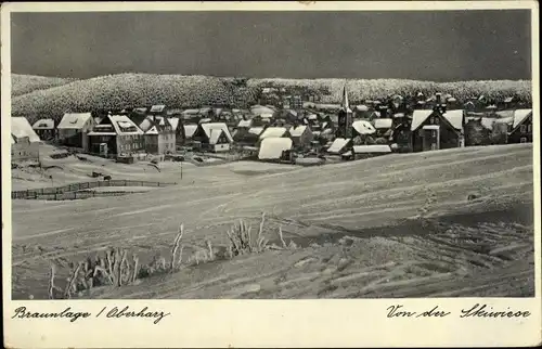 Ak Braunlage im Oberharz, Ort im Winter