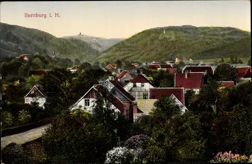 Ak Ilsenburg am Nordharz, Panorama vom Ort