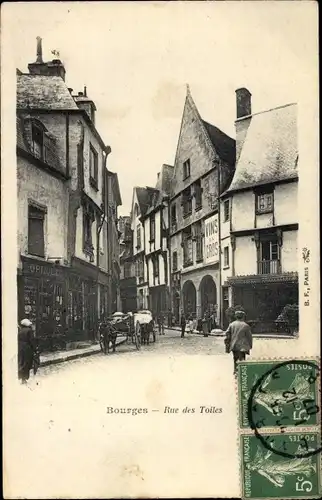 Ak Bourges Cher, Rue de Toiles