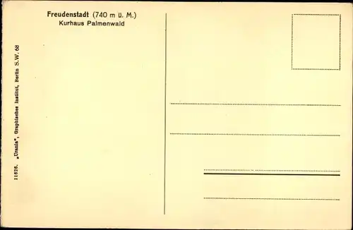 Ak Freudenstadt im Nordschwarzwald, Kurhaus Palmenwald