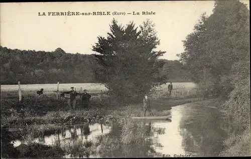 Ak La Ferriére sur Risle Eure, La Risle