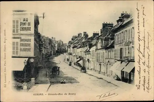 Ak Gisors Eure, Grande Rue du Bourg