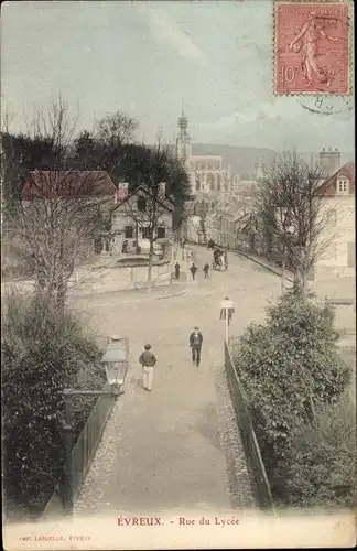 Ak Évreux Eure, Rue du Lycée