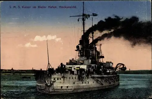 Ak Kiel in Schleswig Holstein, Deutsches Kriegsschiff, SMS Kaiser, Linienschiff