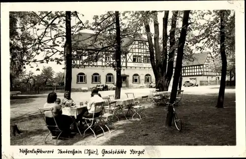 Ak Tautenhain Thüringen, Gaststätte Sörgel, Terrasse